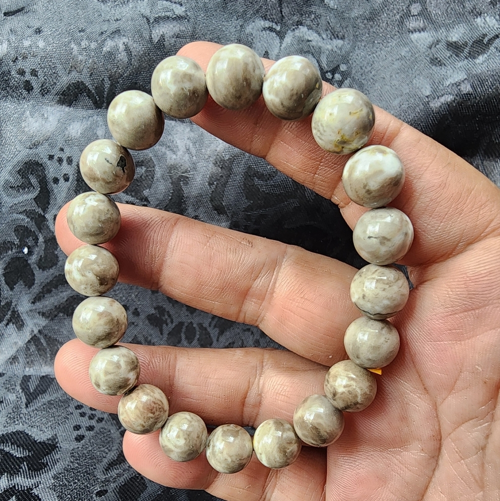 Neutral Beautiful 10mm Calcite Bead Bracelet. No Cancelations No Return